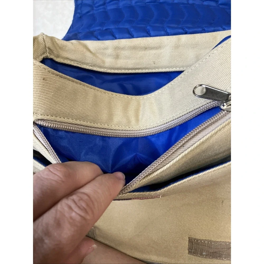Vintage Y2k Tan Canvas Messenger Bag Cargo Utility Hobo Shoulder Purse BUM Cargo